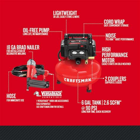 Craftsman 6 Gallons Portable 150 Psi Pancake Air Compressor With