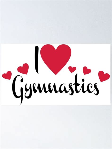 I Love Gymnastics Poster For Sale By Vectorqueen Redbubble