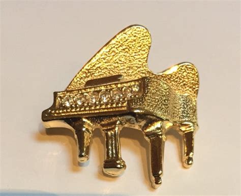 Gerrys Gold Tone Rhinestone Piano Pin Piano Lapel Pin Etsy