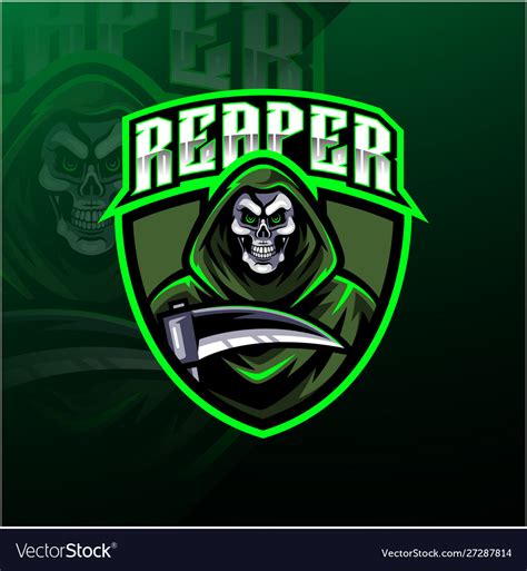 Skull Reaper Logo Mascot Design Royalty Free Vector Image