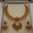 Gold Pearl Necklace Set from Mahalaxmi Jewellers - South India Jewels