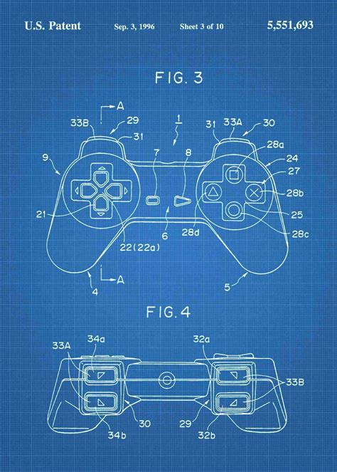 Playstation 1 Controller Drawing
