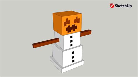 Minecraft Snow Golem 3d Model