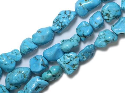 Mm Blue Free Form Magnesite Turquoise Nugget Bead Strand