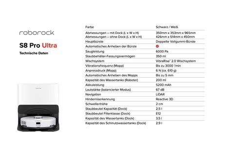 Bild › Roborock S8 Pro Ultra Specs