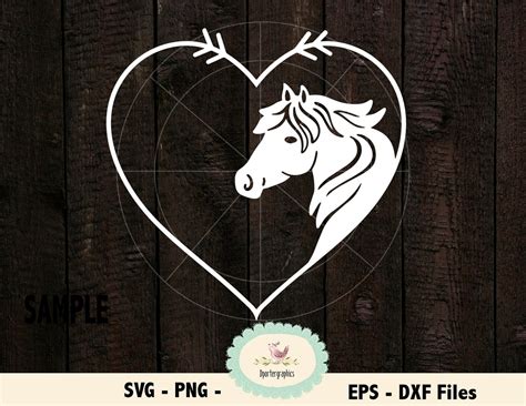 Horse Svg Heart Love Horse Svg Cameo Cricut Cut File Horse Etsy