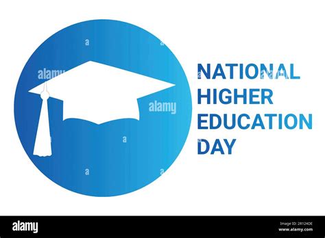 National Higher Education Day Vector Illustration Graduation Cap On