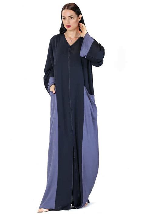 Blue Abaya With Pockets Heracloset Online