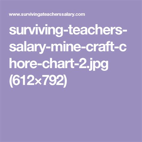 Teacher Salary Chore Chart Teachers