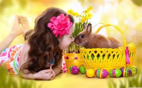 Cute Little Girl With Rabbit Images Cute Little Girls Bunny
