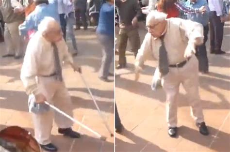 Elderly Man Throws Down Crutches And Rocks Out In Hilarious Dancing Video Daily Star