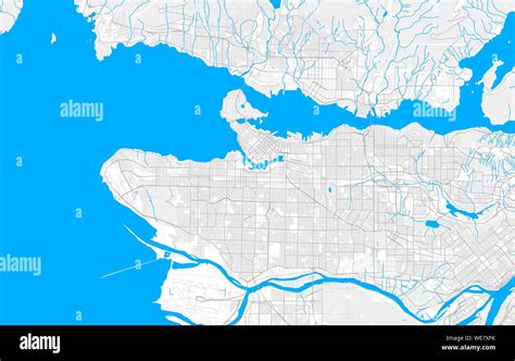 Rich Detailed Vector Area Map Of Vancouver British Columbia Canada