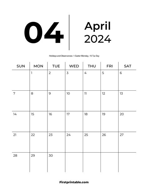 Free Printable Fillable April Calendar 2024 Artofit
