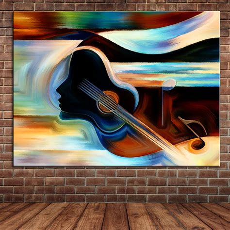 Modern Abstract Musical Instruments Picture Violin Oil Painting Canvas