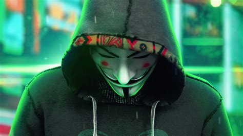 Neon Mask Hoodie Anonymus Artist Artwork Digital Art Hd 4k Hd