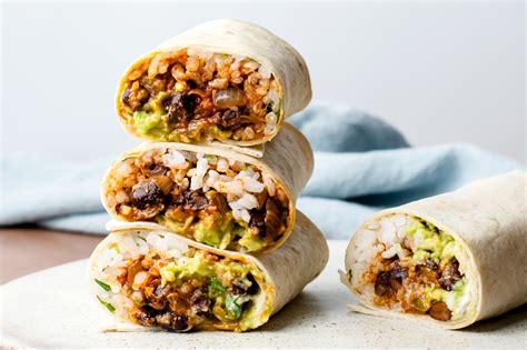 A Bean And Rice Burrito Is Great With Fixings Recipe Vegetarian