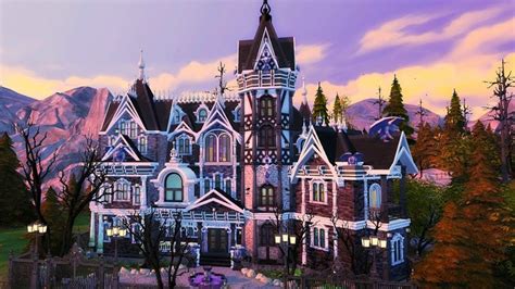 The Sims 4 Vampire Mansion Speed Build Vampire Mansion Sims Sims