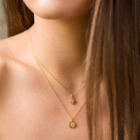 Maya Coin Necklace In Yellow Gold Eliza Wills Jewellery