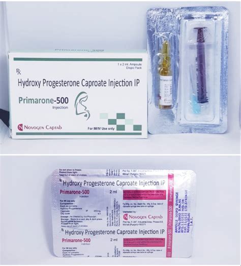 hydroxyprogesterone 500 mg injection packaging type vial packaging size 1 amp at rs 185 vial