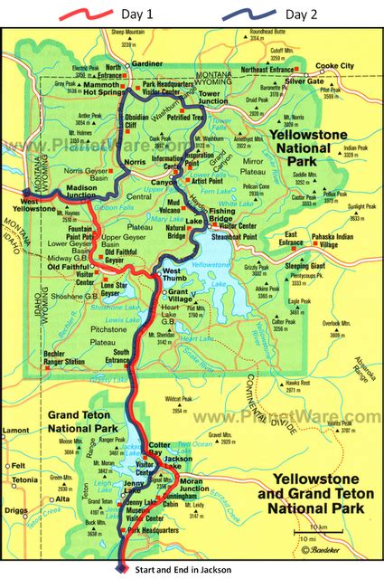 Map Of Yellowstone And Grand Tetons Gadgets 2018