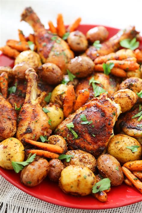 This site might help you. Chili-Garlic Roasted Chicken with Potatoes & Carrots - The ...