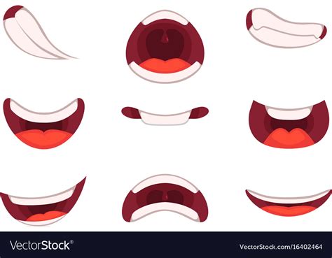 different emotions of cartoon mouths with funny vector image