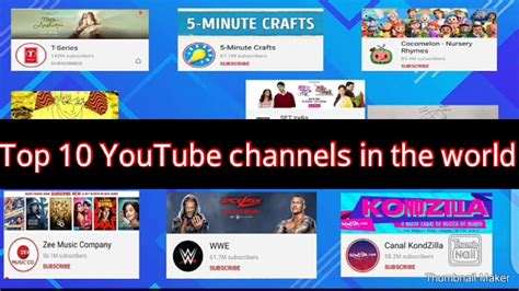 Top 10 Youtube Channels In The World In 2020 Youtube