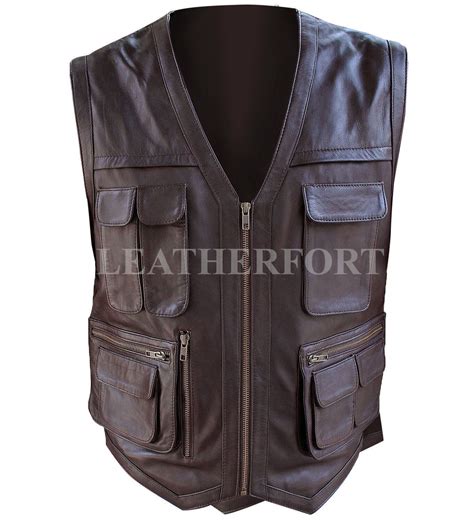 Jurassic World Chris Pratt Owen Grady Leather Vest Jacket For Mens Ebay