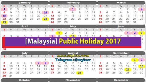 Public Holiday 2017 Malaysia Selangor Carl White