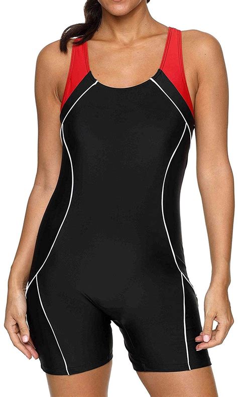 Women S Swimsuit Boyleg Racerback One Piece Athletic Bathing Suit Black Cs D Uudr Size Us