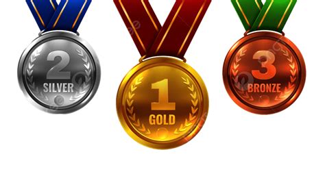 Gold Silver Bronze Vector Png Images Gold Silver Bronze Medals Golden