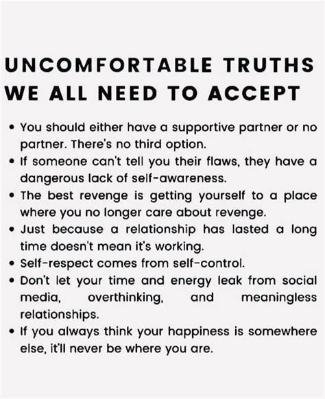 uncomfortable truth we all need to accept positive self affirmations healing quotes