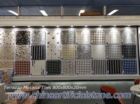 Bespoke Precast Terrazzo Mosaics Tiles 800x800x20mm Suppliers Enming