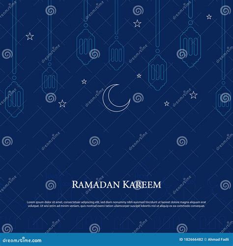 Vector Graphic Of Ramadan Kareem With Blue Background Stock Vector