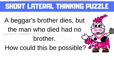 Short Lateral Thinking Puzzle With Answer Lateral Thinking Lateral