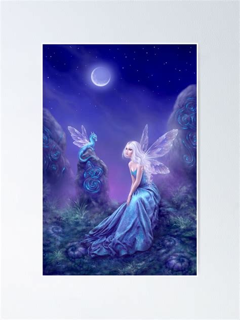 Luminescent Fairy And Dragon Art Poster For Sale By Silverstars Redbubble