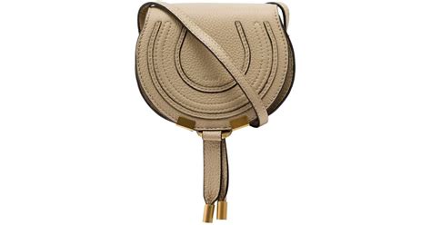 Chloé nano Marcie Saddle Bag In Leather Woman in Natural Lyst