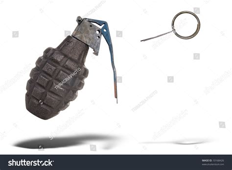 Hand Grenade Pin Pulled Floating Over Stock Photo 10168426 Shutterstock