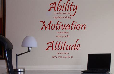 Ability Motivation Attitude Lou Holtz Vinyl Wall Decal Etsy