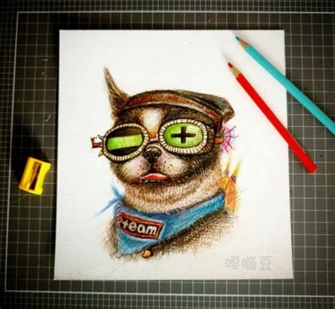 20 Beautiful And Funny Animal Color Pencil Drawings By China Artist Oliudio