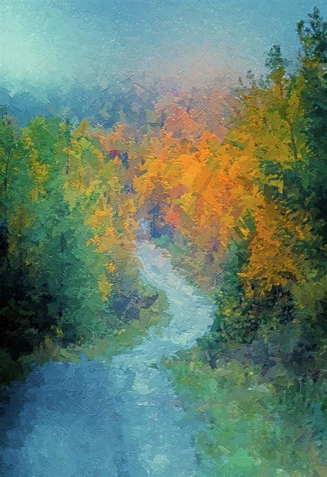 Foggy Autumn Road Painting By Dan Sproul Fine Art America