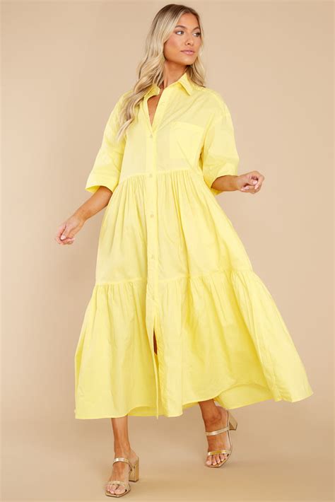 Cheerful Yellow Maxi Dress Summer Staples Red Dress