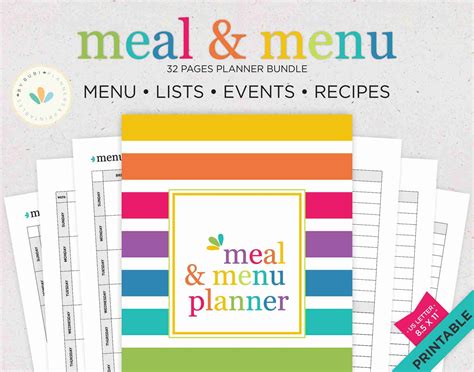 Weekly Meal Planner Printable With Grocery List Printable Etsy Weekly