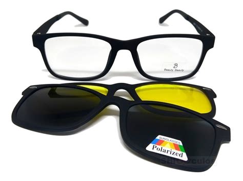 armação p oculos grau clip on 3 em 1 sol e noite polarizado r 128 00 em mercado livre