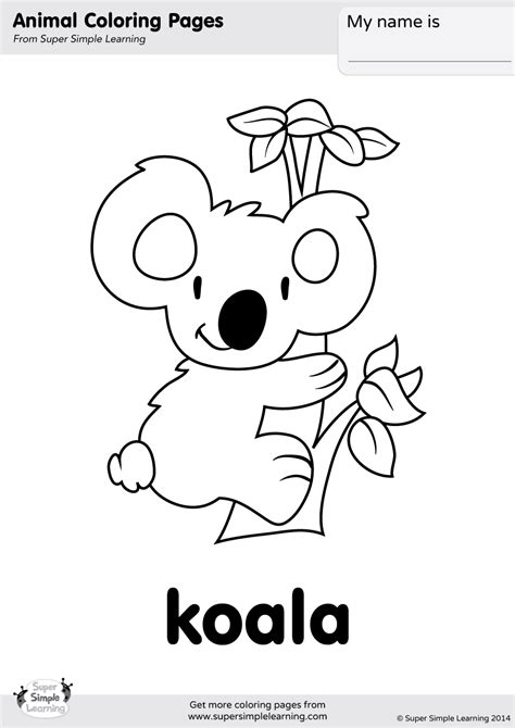 Koala Coloring Page - Super Simple