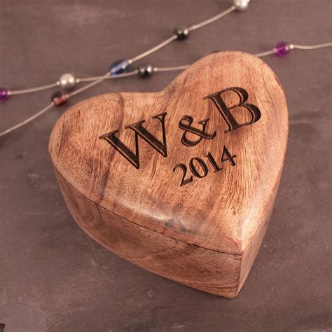 Personalised Wooden Heart Jewellery Box By Cleancut Wood