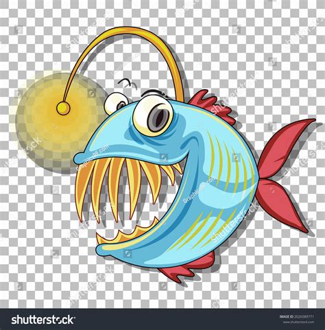 Angler Fish Cartoon Character Isolated On Stock Vector Royalty Free