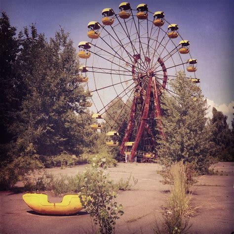 Chernobyl Amusement Park Including A Number Car And The Famous Ferris