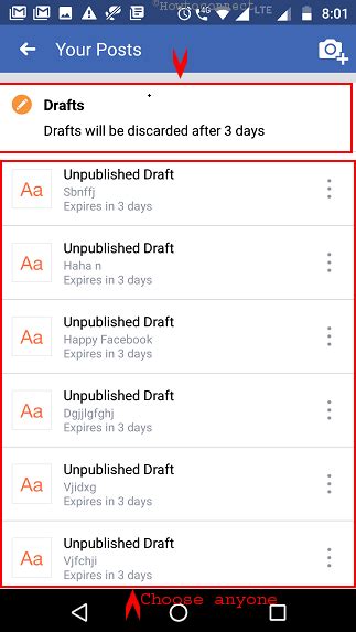 Any method of directly opening the publishing tools on a specific draft? How to Find Saved Drafts on Facebook App in Android