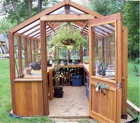 A greenhouse provides a place for your plants to grow in a controlled environment, right in your own backyard. Small wooden greenhouse | Backyard greenhouse, Wooden ...